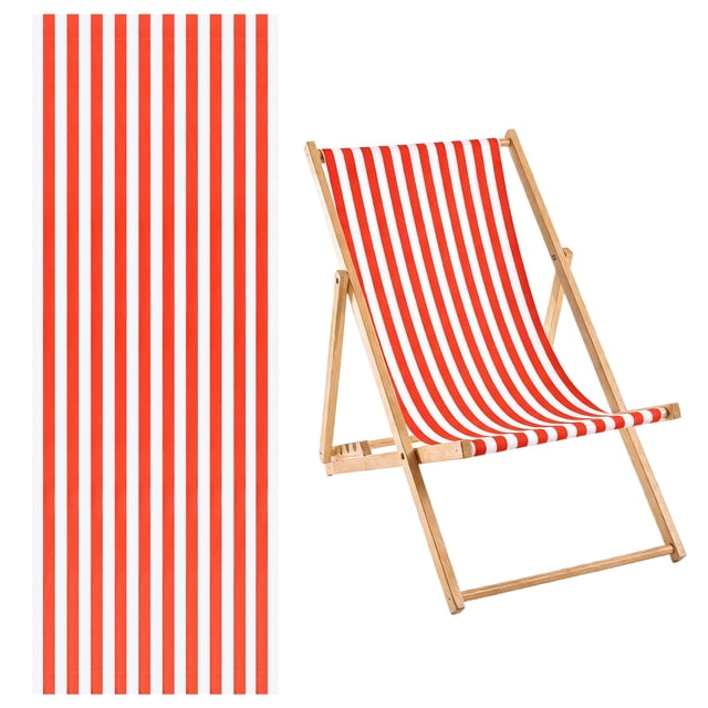 Uxcell 41x113cm Beach Sling Chair Replacement Canvas Lounge Fabric Pinstripe Red