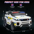 thumbnail image 4 of 12V Kids Ride On Police Car – Electric Vehicle for Toddlers – Remote Control, Spring Suspension, Flashing LED Lights, Intercom, Music, Parental Handle – Battery Powered Toy, 4 of 8