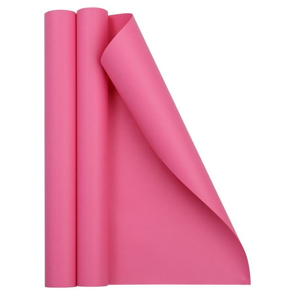 JAM Paper Matte Wrapping Paper, 52.6 Sq ft Total (17 in x 18 Ft Each), Fuchsia Hot Pink, 2 Rolls
