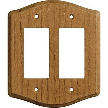 Creative Accents Wood Wall Plate - Creative Accents 703 Decorative Medium Finish Oak Wood 2 Gang Decorator Wallplate