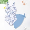 thumbnail image 4 of newwalpole Girls Bathing Suit Size 9-16 Teen Cutout Adjustable Strap One Piece Swimsuits with Mesh Cover Up Sky Blue for Size 7-8 Years, 4 of 5