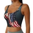 thumbnail image 2 of Fotbe American Flag Sujetador Deportivo Largo sin Aros para Mujer con Almohadillas y Soporte Medio, Transpirable y Absorbente, Camiseta Tipo Chaleco o Tank Top-X-Large, 2 of 8
