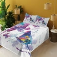 thumbnail image 3 of Ambesonne Butterfly Fitted & Top Sheet Set with Shams, Watercolor Art Modern, Multicolor, 3 of 5