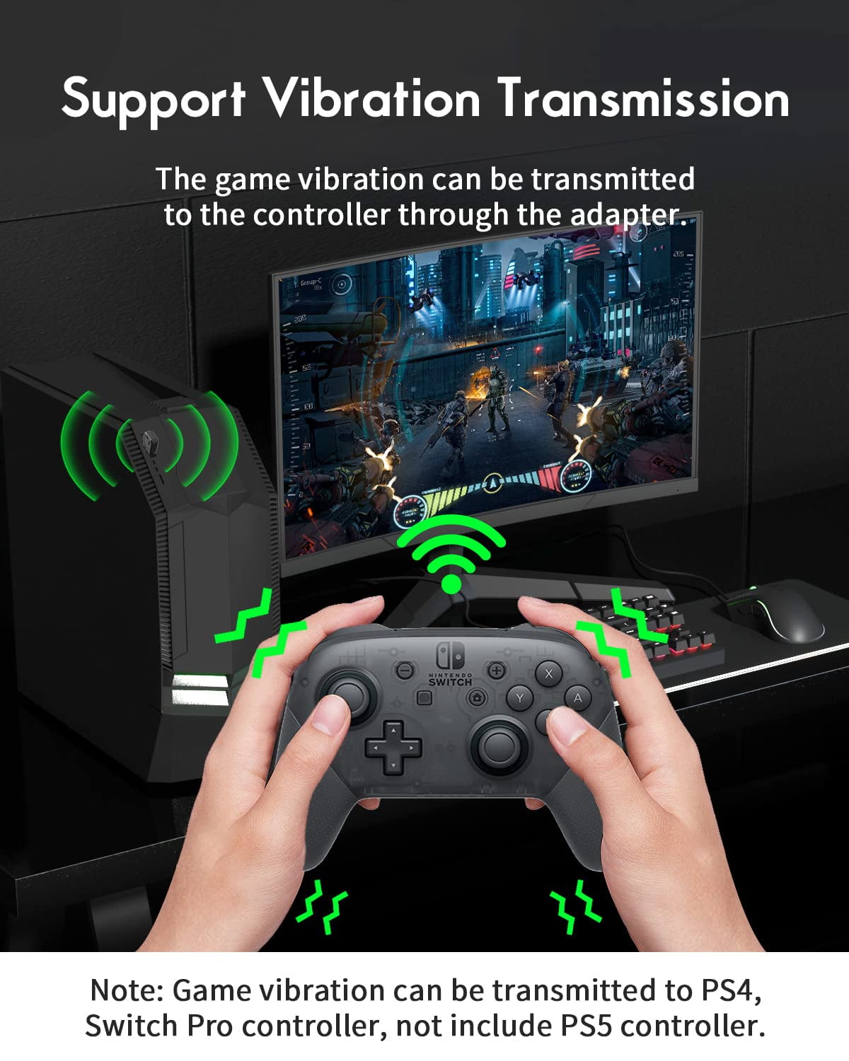 Bluetooth Controller Adapter for PS4/ PS5/ Switch Pro Controller