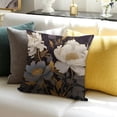 thumbnail image 3 of Pratyus Square Cushion Cover Flowers Gold Art Deco Home Decor for Sofa Couch 18x18in, 3 of 5