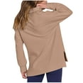 thumbnail image 2 of Womens Zip Up Sweatshirt, Women's Quarter Zip Oversized Long Sleeve Ribbed Knit Tunic Pullover Sweatshirts with Pockets, 2 of 6