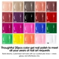 thumbnail image 3 of Gellen 24Pcs Gel Nail Polish Set, 20Colors All Seasons Gel Polish with Base Coat & Glossy Matte Cateye Top Coat, HEMA TMPTA TPO 3-Free Red Pink Green White UV Cured Soak off Nail Kit for Women, 3 of 9