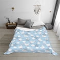 thumbnail image 7 of Vsdgher Cute Goose On A Blue Sky Pattern Fleece Throw Blanket, Horizontal Fleece Bedding Home Decor for Couch & Bed All Season Use -80"x60", 7 of 7