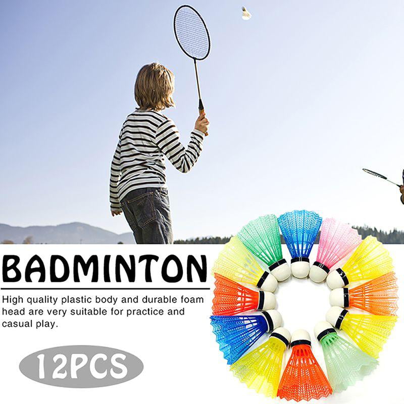 12pcs/set Colorful Shuttlecock Portable Plastic Training Badminton Ball Outdoor 