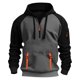 thumbnail image 5 of pstuiky Camisas de invierno de manga larga para hombre, Sudadera deportiva informal de manga larga con capucha y cordón ajustable con media cremallera y bolsillo en color liso para hombre l, 5 of 5