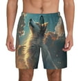 thumbnail image 3 of Uemuo Starry Sky Cloud Wolf Pattern Mens Swim Trunks Quick Dry Board Shorts with Mesh Lining, Stretch Beach Shorts Quick Dry No-Chafing Board Shorts-Medium, 3 of 9