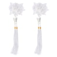 thumbnail image 1 of STARTIST Pinces à Cheveux en Forme de Fleur en Tissu Mode Filles à Franges Accessoires Cheveux Blanc, 1 of 8