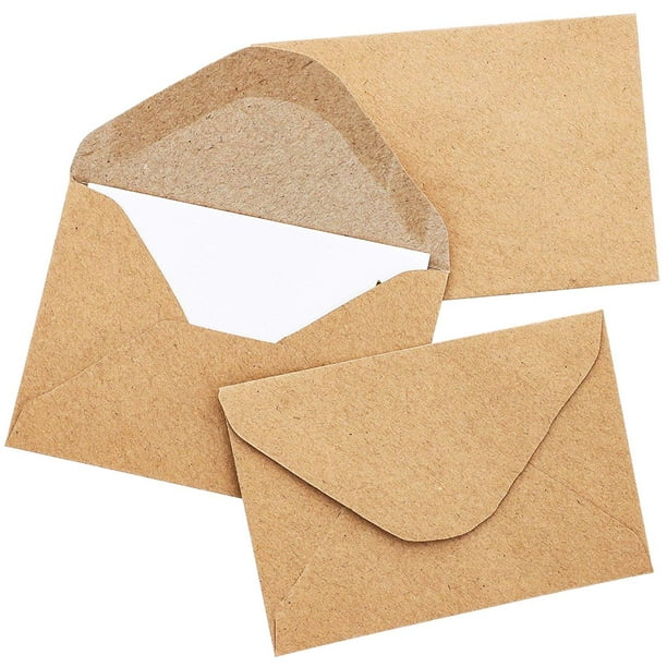 100Count Bulk Mini Kraft Envelopes For Small Note Cards