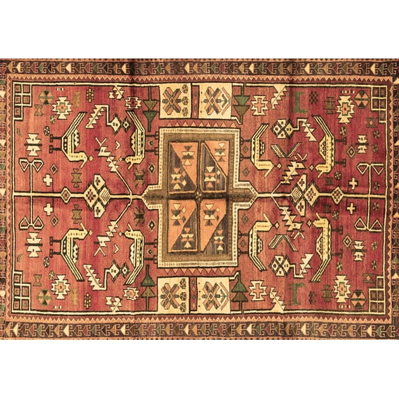 Ahgly Company Indoor Rectangle Animal Brown Traditional Area Rugs, 2' x 4'