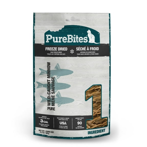 PureBites Minnow Freeze Dried Cat Treats, 1 Ingredient, 2.3oz