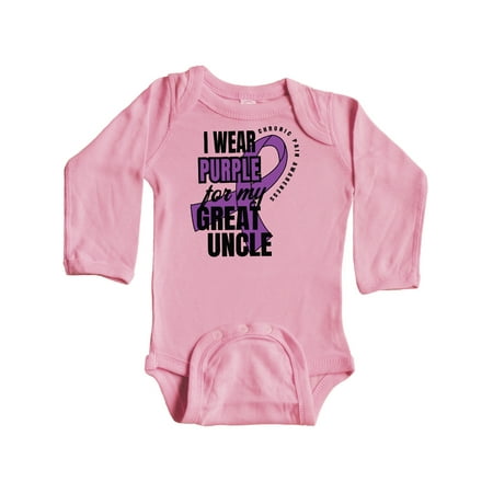 

Inktastic Chronic Pain I Wear Purple For My Great Uncle Gift Baby Boy or Baby Girl Long Sleeve Bodysuit