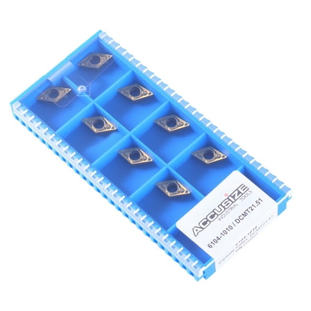 Accusize Dcmt21.51 Tin Coated Carbide Inserts, 10 Pcs/Box, 2104-1010