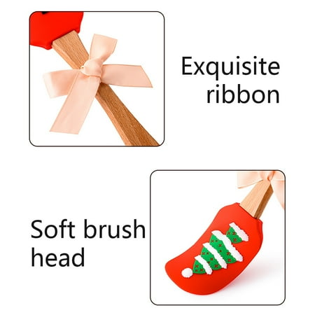 

Jxximdong Christmas Brunches Decor Scraper Kitchen Handle Baking Wooden Tools Design Spatula Silicone Christmas Kitchen，Dining & Bar Christmas Household Decorations
