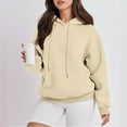thumbnail image 4 of Outfmvch Hoodies Womens Hoodies Women'S Solid Color Zipperless Long Sleeved Pullover Hooded Sweater Zip Up Hoodie Women Beige 3Xl, 4 of 5
