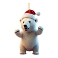 thumbnail image 2 of Clearance! Christmas Bear with Santa Hat Decor Acrylic Xmas Christmas Decorations for Tree 2D Flat Hanging Pendant Santa for Tiny Christmas Tree Funny New Year Christmas Tree Orna, 2 of 3