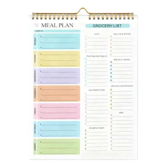 Zeiwohndc Magnetic Weekly Meal Planner 52 Sheets Lined For Refrigerator 14.8x21.78cm
