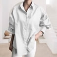 thumbnail image 2 of Seductiva Women Long Sleeve Tops Shirts WomenomenâS Tops Casual Blouses Solid Up Drop Shoulder Oversized Long Shirt Women Work T Shirts Casual Collared Blouses Loose Fit Casual Business Blouses, 2 of 6