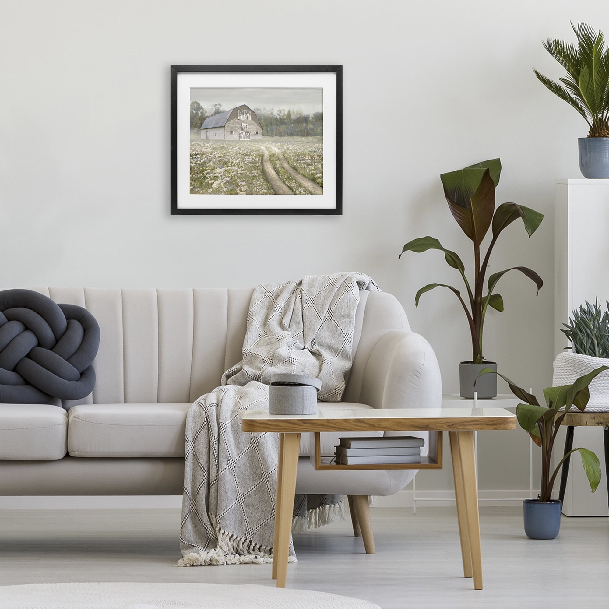 Stupell Industries Wildflower Delight Barn Black Framed Print Under Glass, design by Amber Sterling