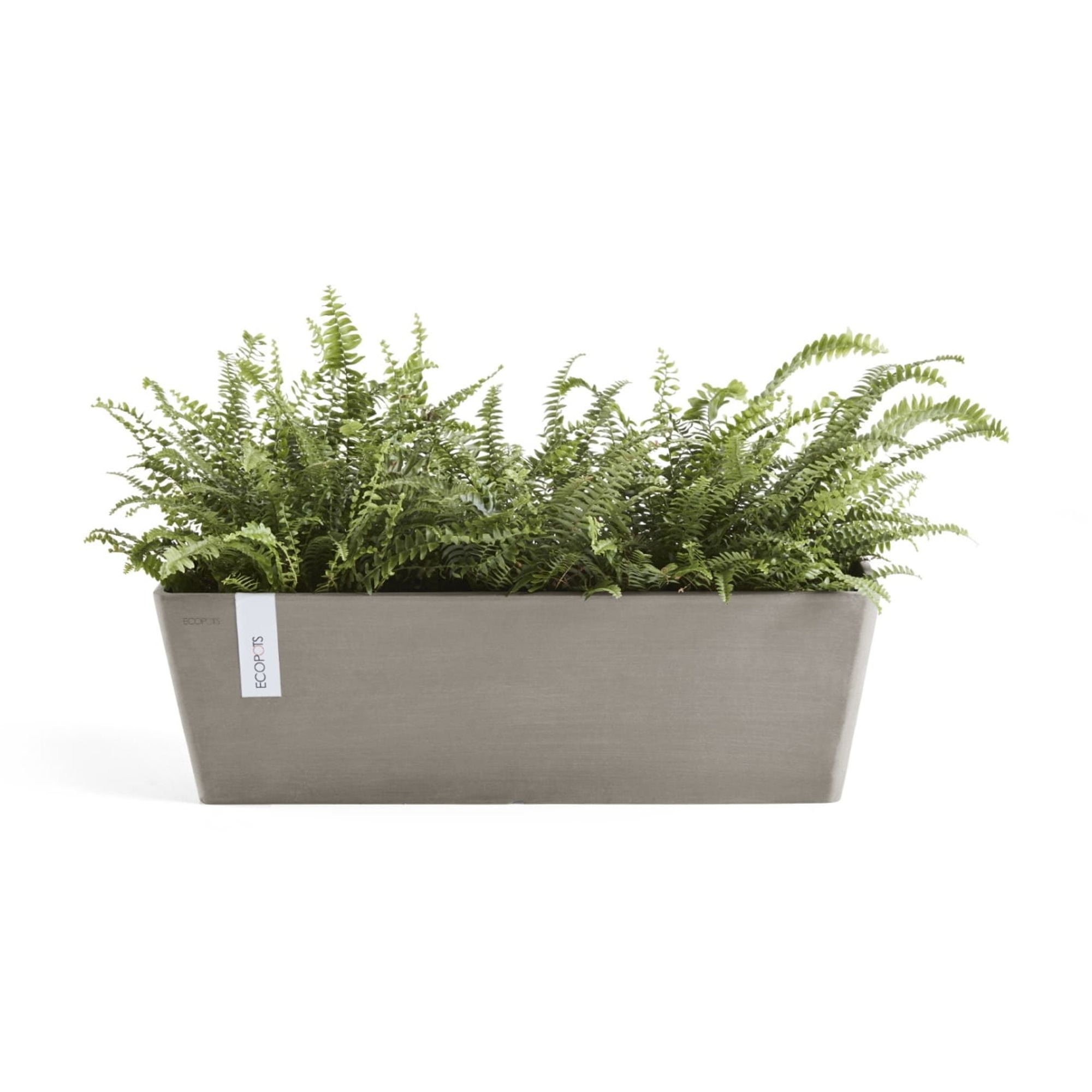 Ecopots Bruges Durable Modern Rectangular Indoor/Outdoor Recycled Based Composite Flower Pot Planter, Taupe, 21.5"