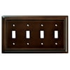 Espresso Quad Toggle Switch Plate