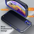 thumbnail image 4 of JTCASES for IPhone XR Case, Shockproof Anti-drop PC Frame Anti-slip Strip Silicone Back Shell Rugged Anti-scratch for IPhone XR (6.1" 2018) - Black+Blue, 4 of 8