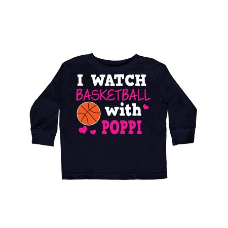 

Inktastic I Watch Basketball with Poppi Gift Toddler Toddler Girl Long Sleeve T-Shirt