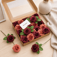 thumbnail image 3 of Roses Artificial Flowers 25pcs Realistic Fake Roses W/Stem for DIY Bouquets Pink, 3 of 7