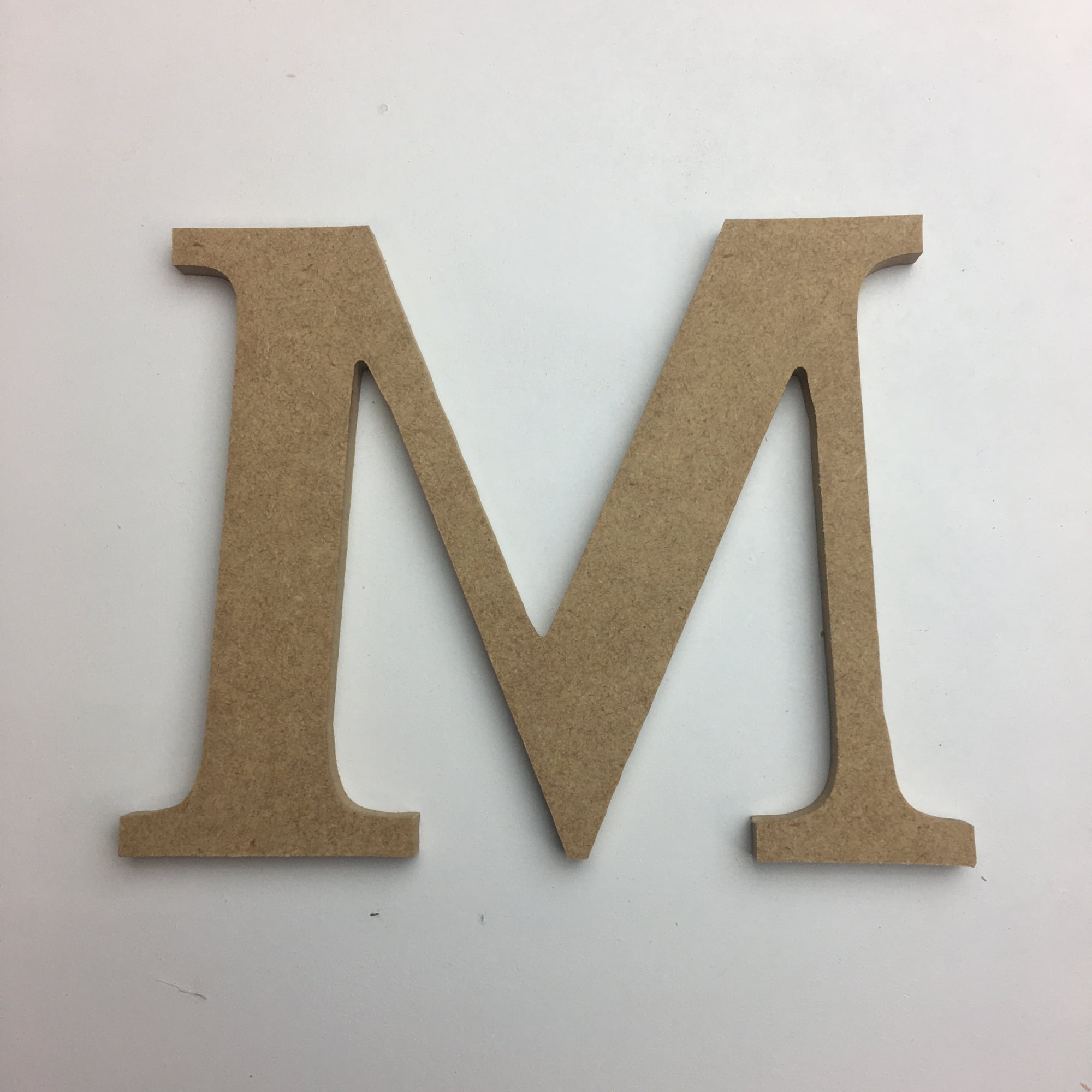 Wood Craft Letter 4" Tall M, Unfinished Wooden Wall Letter, Times Font