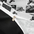 thumbnail image 4 of Castle Fairy Monochrome Dirt Bike Twin Bedding for Boys, Patchwork Chevron Duvet Cover Set for Bedroom, Gray Black White,Black Reversible,2pcs,No Comforter, 4 of 6