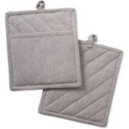 

Stone Brown Solid Chambray Pot Holder Set of 2