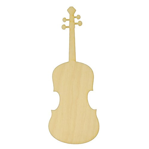 Package of 1, Jumbo 6. 75" X 18" X 1/4" Baltic Birch Plywood Violin Wood Cutout For Art & Craft Project, Made in USA