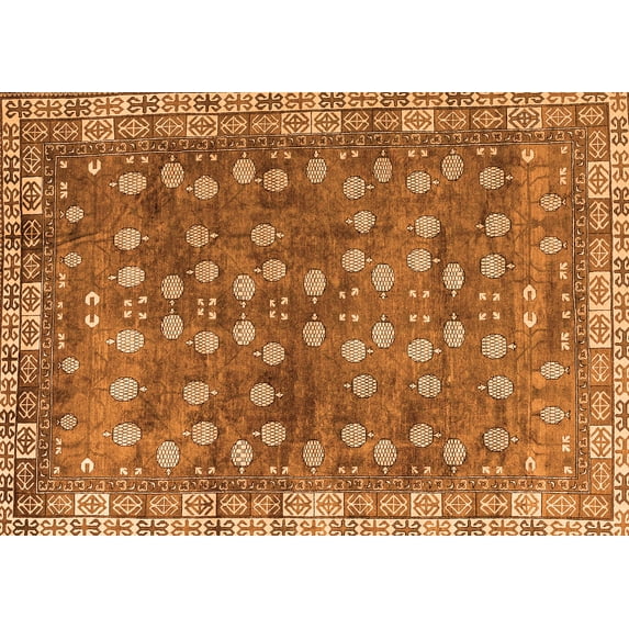 Ahgly Company Indoor Rectangle Oriental Orange Traditional Area Rugs, 5' x 7'
