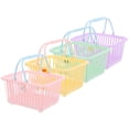 thumbnail image 2 of icolorfuled 4pcs Multi-functional Plastic Basket Small Shopping Basket Adorable Kids Toy Storage Basket, 2 of 7