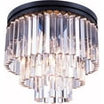 thumbnail image 1 of Flush Mount Light Ceiling Fixture SYDNEY 9-Light Mocha Brown Silver Shad EL-3226, 1 of 1