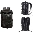 thumbnail image 2 of Men's Backpack Fashion Barrel Cylinder Leather Backpack Travel Bag Large Capacity Backpack, 2 of 5