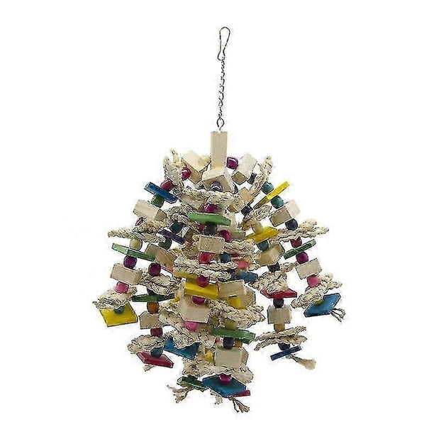 26-27 Large Parrot Toys Natural Wood Large Bird Toy For Parrots Macaws Cokatoos African Grey Bird Toys
