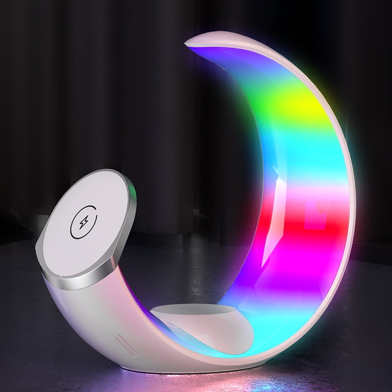 iMoon 4 in 1 multifunctional wireless charger with led ambient nightlight for Apple iPhone 16/16 Pro Max/16 Pro/16 Plus/15/14/13/12/11/10/9/8/SE,Apple Watch,Airpods/Airpod Pro,Charger Station