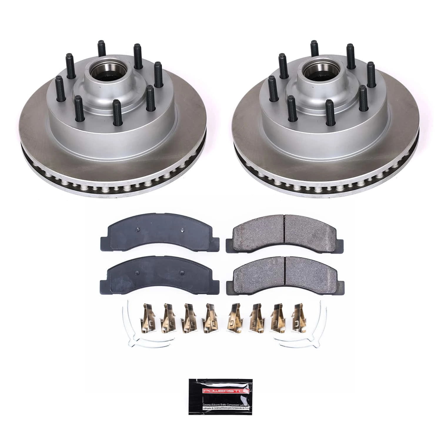 PowerStop Front Semi-Coated Rotor and Low-Dust Ceramic Brake Pad Kit SC1893
