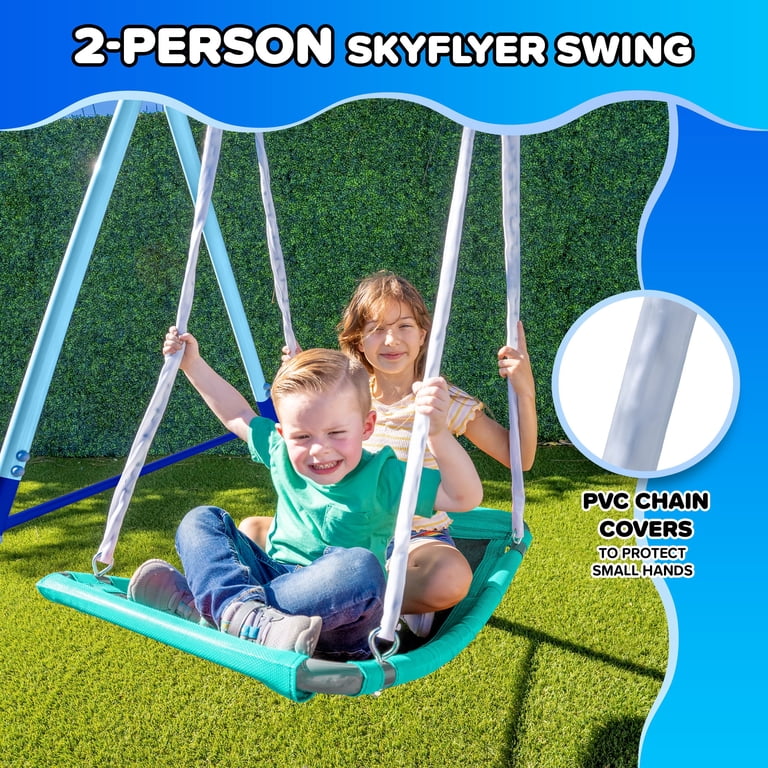 Sportspower Ramona 7-in-1 Outdoor Swing Set with Light-Up Slide