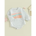 thumbnail image 4 of Elippeo Infant Baby Girl Fall Sweatshirt 3M 6M 12M 18M 24M Jumpsuit Letter Print Round Neck Long Sleeve Romper Toddler Clothes, 4 of 10