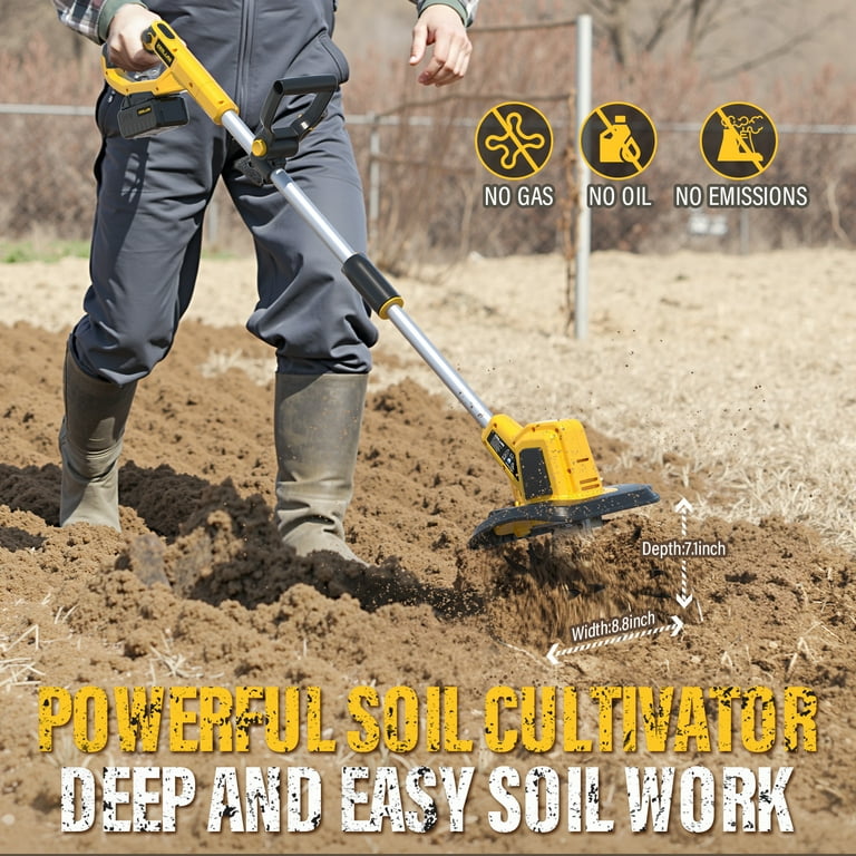 Cordless Tiller For Gardening 360 RPM Rototiller TH4000 Cultivator TaskStar Electric Garden Tiller Battery Powered Total