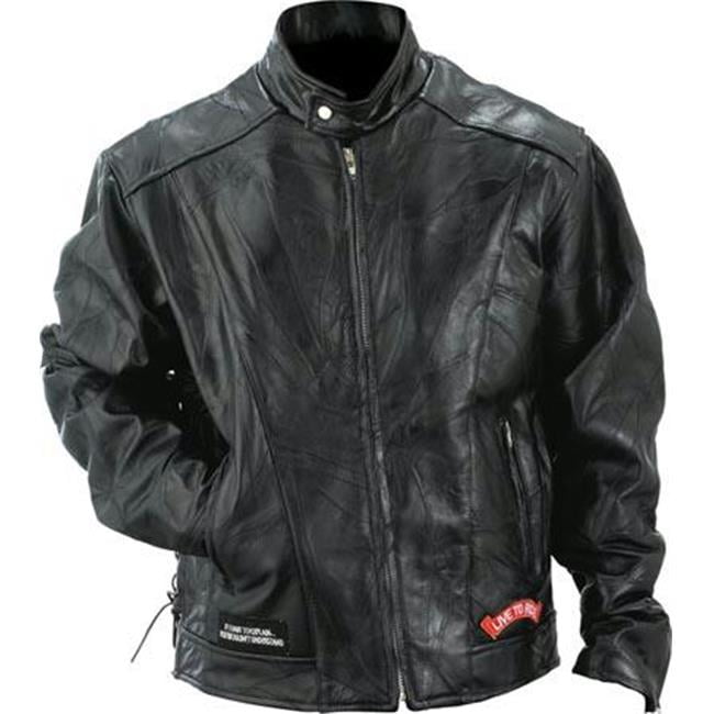 Diamond Plate Buffalo Leather Motorcycle Jacket GFCRLTRL