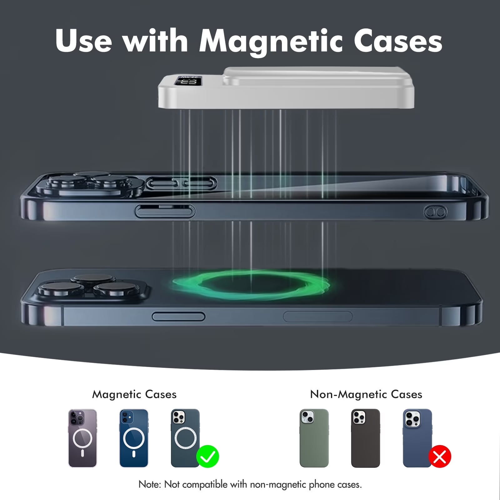Magnetic Wireless Portable Charger, 5000mAh Power Bank with PD20w Fast Charging, USB C in&Out Battery Pack, Compatible with Mag-Safe for iPhone 17/16/15/14/13 Series, Samsung, Android, and More