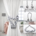 thumbnail image 3 of Magnetic Braided Cord Curtain Tieback – Durable Woven Design for Easy Use – Gray, 3 of 7