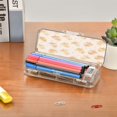 thumbnail image 7 of Plastic Pencil Box Large Capacity Pencil Boxes Clear Boxes with Snap-Tight Lid Stylish Office Supplies Storage Organizer Box Yellow and Cream Chicks, 7 of 7